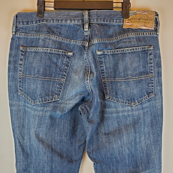 Ralph Lauren Denim & Supply Slouch Fit Straight Leg Denim Jeans Pants 36x30 Mens - Picture 8 of 14